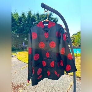 B294 // Satin Asian jacket with frog closures // 25" ptp (Men’s M)